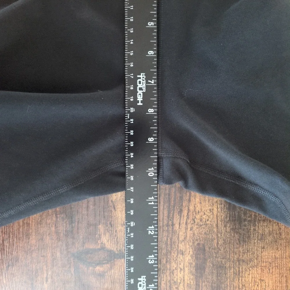 Nike Womens Black Cotton Blend Cropped Leggings Swoosh Logo Size Large‎